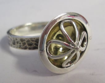 Mirage Sterling Silver Ring, Silver Ring, Flower ring