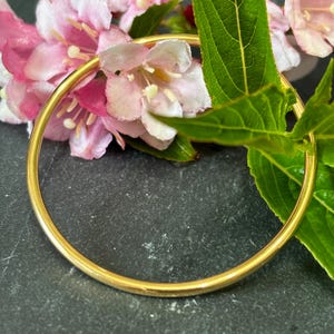 Gold Stainless Steel Bangle: 3mm Hypoallergenic Wire, Tarnish Free image 5