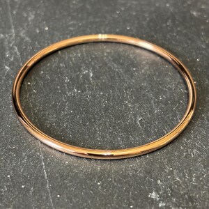 Rose Gold Stainless Steel Bangle, Hypoallergenic Wire Bracelet image 4