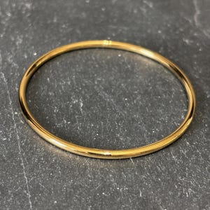 Gold Stainless Steel Bangle: 3mm Hypoallergenic Wire, Tarnish Free image 4