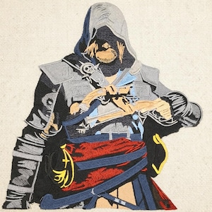 XL Aufbügelbarer, gestickter Aufnäher Assassin's Creed Black Flag Edward Kenway – Cosplay-Aufnäher