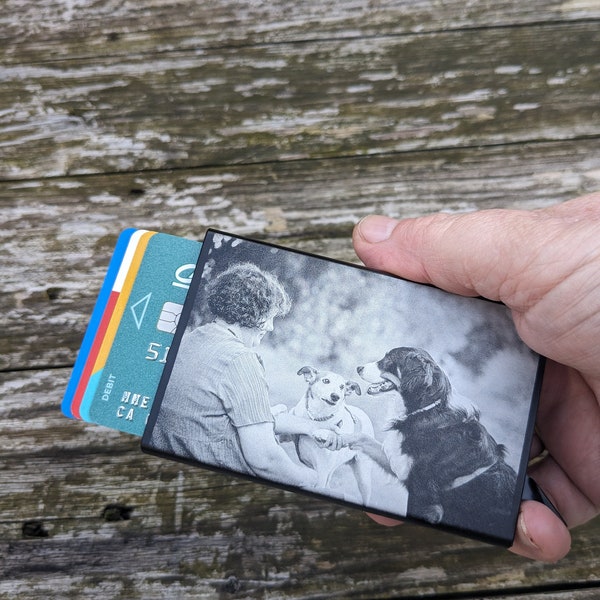 Porte-cartes métallique antipiratage personnalisable avec votre photo