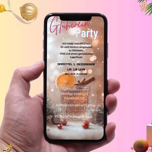 Glühwein Party Einladung | Bearbeitbare Canva Vorlage | Animiertes Design für Weihnachtsfeiern & besondere Anlässe