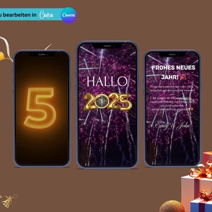 Saludos de Nochevieja de Año Nuevo con cuenta atrás | Felicitaciones digitales de Año Nuevo por WhatsApp | Deseos de año nuevo Feliz año nuevo | hola 2025