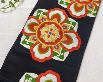 日本の着物帯、美品、ヴィンテージ、和帯、着物、帯、袋帯