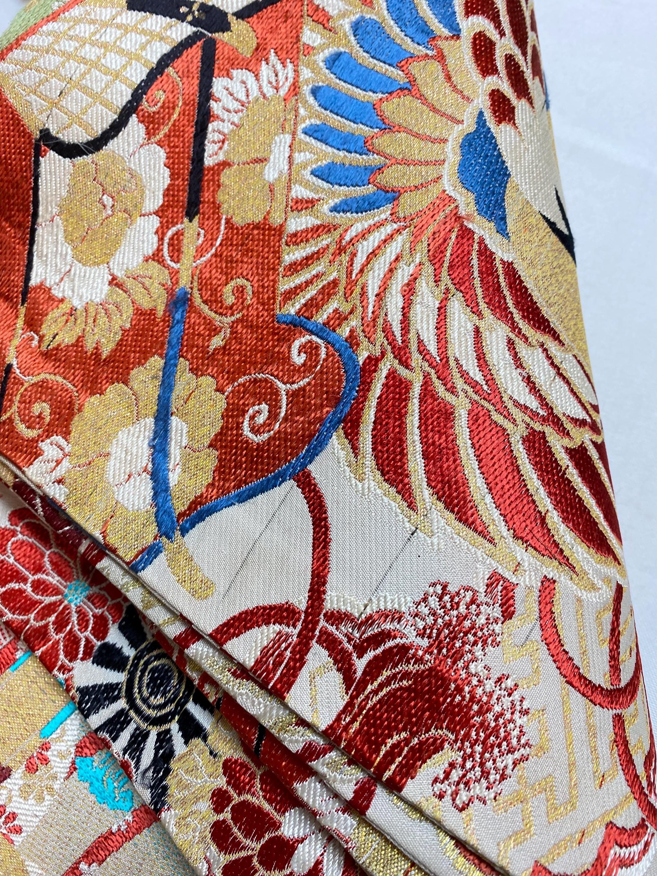 ヴィンテージ日本の着物 / 帯 / 和装帯 / 丸帯 / 鶴 - Etsy