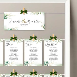Cartellini per Tableau de mariage e Segna tavoli, Tableau Linea Foliage, Tableau Matrimonio, Tableau Comunione, Tableau Greenery