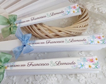 Abanico De Boda, Abanico Personalizado, Ramo De Verano, Flores Colores Pastel