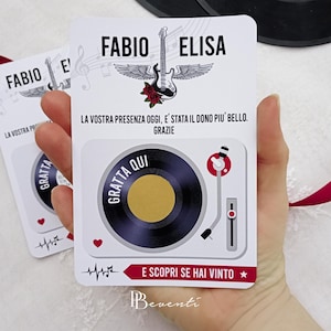 Segnaposto Tema Musica Rock, Segnaposto Gratta e Vinci personalizzato, Segnaposto Matrimonio, Compleanno, Diciottesimo