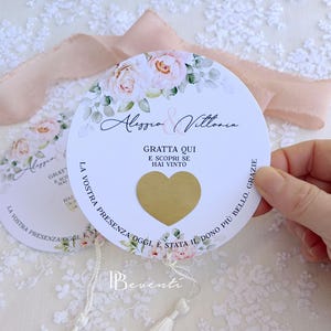 Segnaposto Linea Spring Rose, Segnaposto Gratta e Vinci personalizzato, Segnaposto Matrimonio, Compleanno, Lotteria degli Sposi, Sorpresa