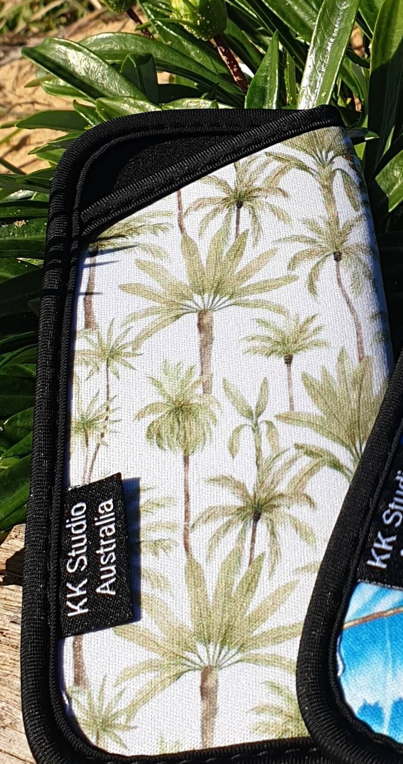 Palms and Shells Glasses cases Glasses soft pouch Sunglasses case 2 sizes Handmade Made in Australia Gift idea. Palms classic