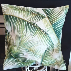 Tropical- Leaf- Cushion Cover- Size 45x45cm- Square- Handmade- Pillow- Decorative Cushions- Home- Made in Au- Gifts.