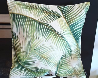 Tropical- Leaf- Cushion Cover- Size 45x45cm- Square- Handmade- Pillow- Decorative Cushions- Home- Made in Au- Gifts.