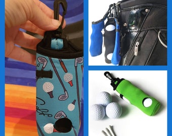 Golf Ball Pouch Neoprene Golf Ball Carry Bag Golf Tee Holder Storage Bag