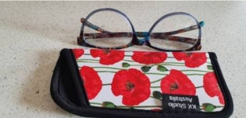 Glasses cases Glasses soft pouch Australian Native Flowers Handmade Made in Australia Gift idea. image 7