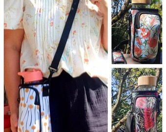 New- Water Carry Bag with a pocket- Designed & Made in Australia- Neopren- Carry drink and phone or glasses- Practical- Gift- Original print