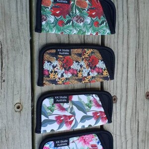 Glasses cases Glasses soft pouch Australian Native Flowers Handmade Made in Australia Gift idea. image 3