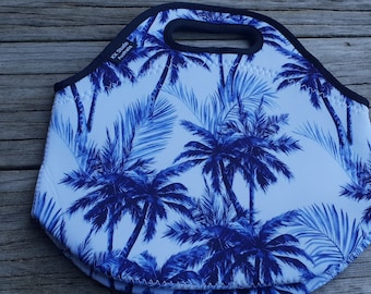 Australian lunch bag collection- Palm- Tropical- Washable- Insulated - food bag- Neoprene- Washable- Handmade - Made in Australia.