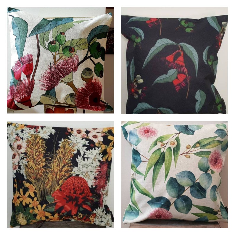 Australian Flowers Cushion Covers Eucalyptus Gumnut Etsy Australia