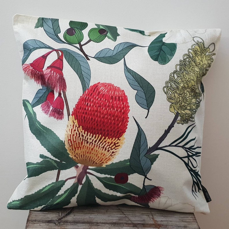 Australian Flowers Cushion Covers Banksia Grevillea Etsy Australia
