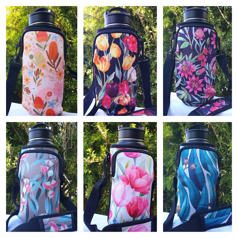 New XL Size Water bottle carry bags with a phone pocket adjustable strap zipper on pocket fits large phones Washable Work Beach. image 1
