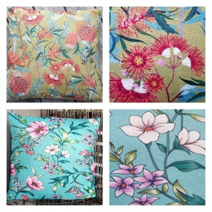 Australian Flowers - Kissenbezüge- Botanische- Gumnut- Wildblumen- Made in Australia- Größe 45 x 45 cm.