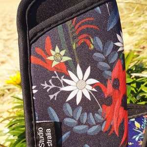 Glasses cases Glasses soft pouch Australian Native Flowers Handmade Made in Australia Gift idea. Sturt's Desert Pea