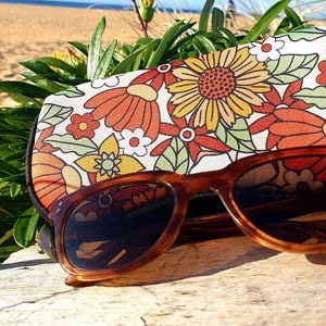 Glasses cases Glasses soft pouch Glasses case Portable Small Sunglasses cases Floral Handmade Made in Australia Gift idea. image 8