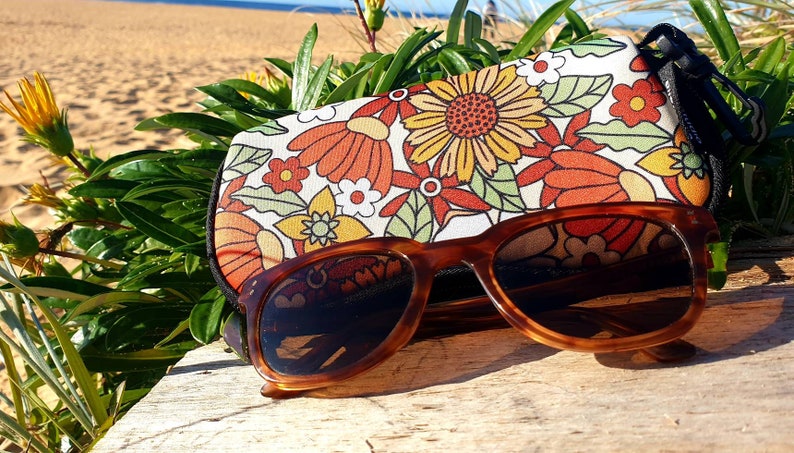 Glasses cases Glasses soft pouch Glasses case Portable Small Sunglasses cases Floral Handmade Made in Australia Gift idea. Summer oversized