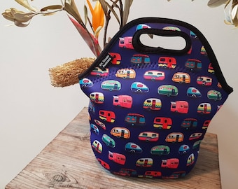 Caravan - Caravan lovers- Retro- Vintage- Lunch bag- Insulated tote- Food storage- Carry bag- Australian made and designed.