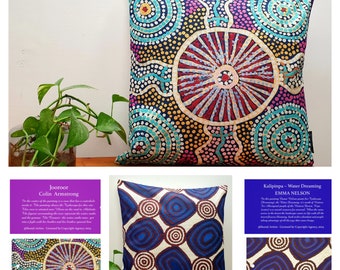 Ikuntji- Indigineous art patterns- Cushion Covers- Linen Covers- Home Decor- 45x45cm- Home decor- Gift Idea- Made in Australia.