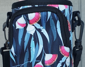 Small size- Water and Phone Carrier- Carry Bag- Insulated Bag- Waterproof- Handmade- Floral Style- Gift idea.