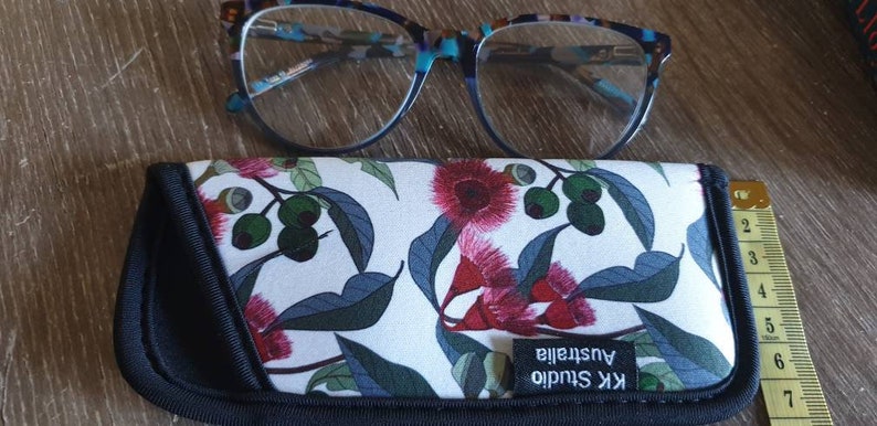 Glasses cases Glasses soft pouch Australian Native Flowers Handmade Made in Australia Gift idea. image 9