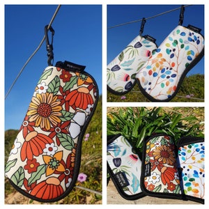 Glasses cases Glasses soft pouch Glasses case Portable Small Sunglasses cases Floral Handmade Made in Australia Gift idea. imagem 1