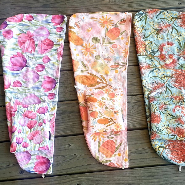 Botanical- Microfiber- Hair Wrap- Towel-  Storage bag gift- All hair types- Fast drying- Made in Au.