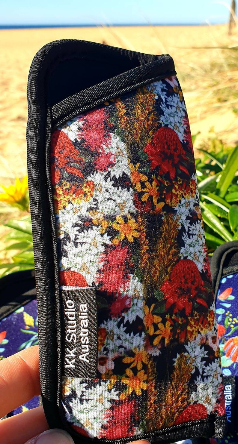 Glasses cases Glasses soft pouch Australian Native Flowers Handmade Made in Australia Gift idea. Wildflowers