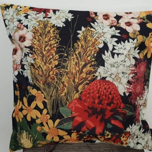 Australian Flowers Cushion Covers Eucalyptus Gumnut Waratah Handmade Linen Throw Cushion Decorative Pillow Home Decor 45x45cm. C