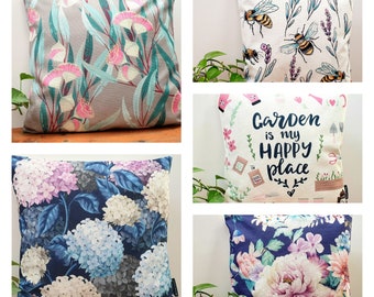 Tulip- Garden - Spring - Cushion Cover- Collection - 45x45cm- Linen Fabric- Indoors - Flowers- Garden Flora- Handmade.