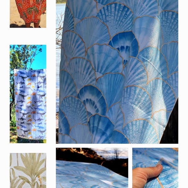 Ny - Sandfri - Strandhandduk - Absorberande tyg - Resematerial - Lätt - 160 x 80 cm - Kompakt storlek - Dubbelsidig - Handgjord i Australien.