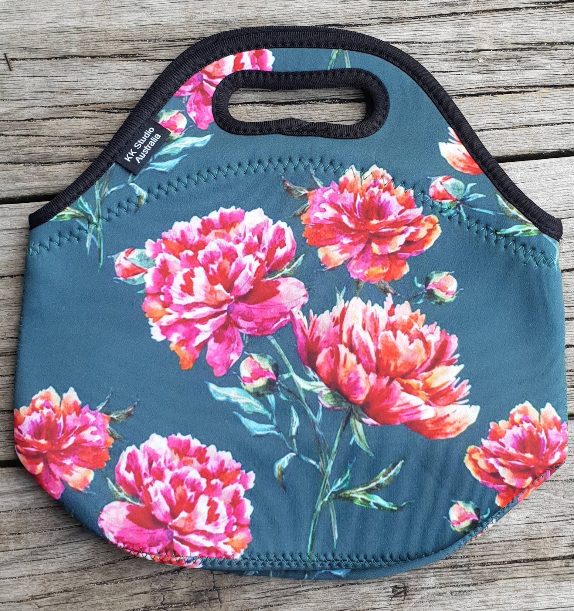 floral lunch tote