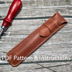 Modello PDF per creare un modello artigianale in pelle per un astuccio per Apple Pencil/portapenne in pelle