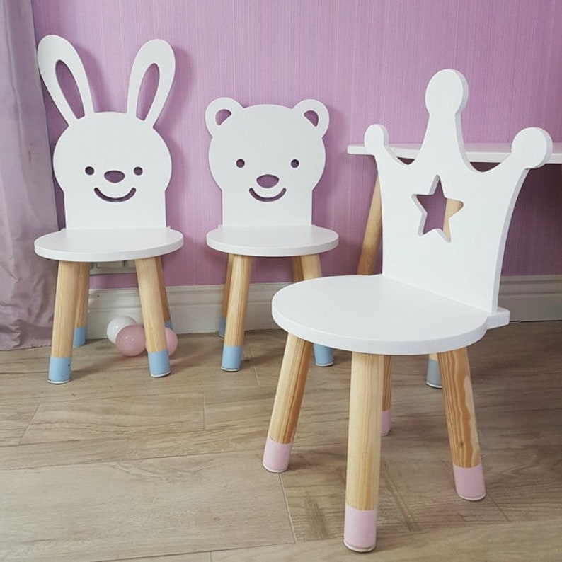 Teddy Bear Stool Wooden Toddler Chair Kids Chair Bear Shaped Etsy