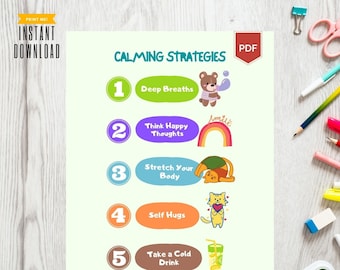 Calming Strategies Poster (PDF) - A Printable Mindfulness to Help Overcome Anger or Frustrations