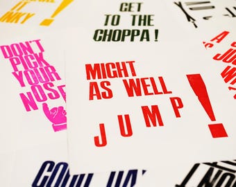 Custom letterpress print, approx A3. Traditional hand made art print poster.