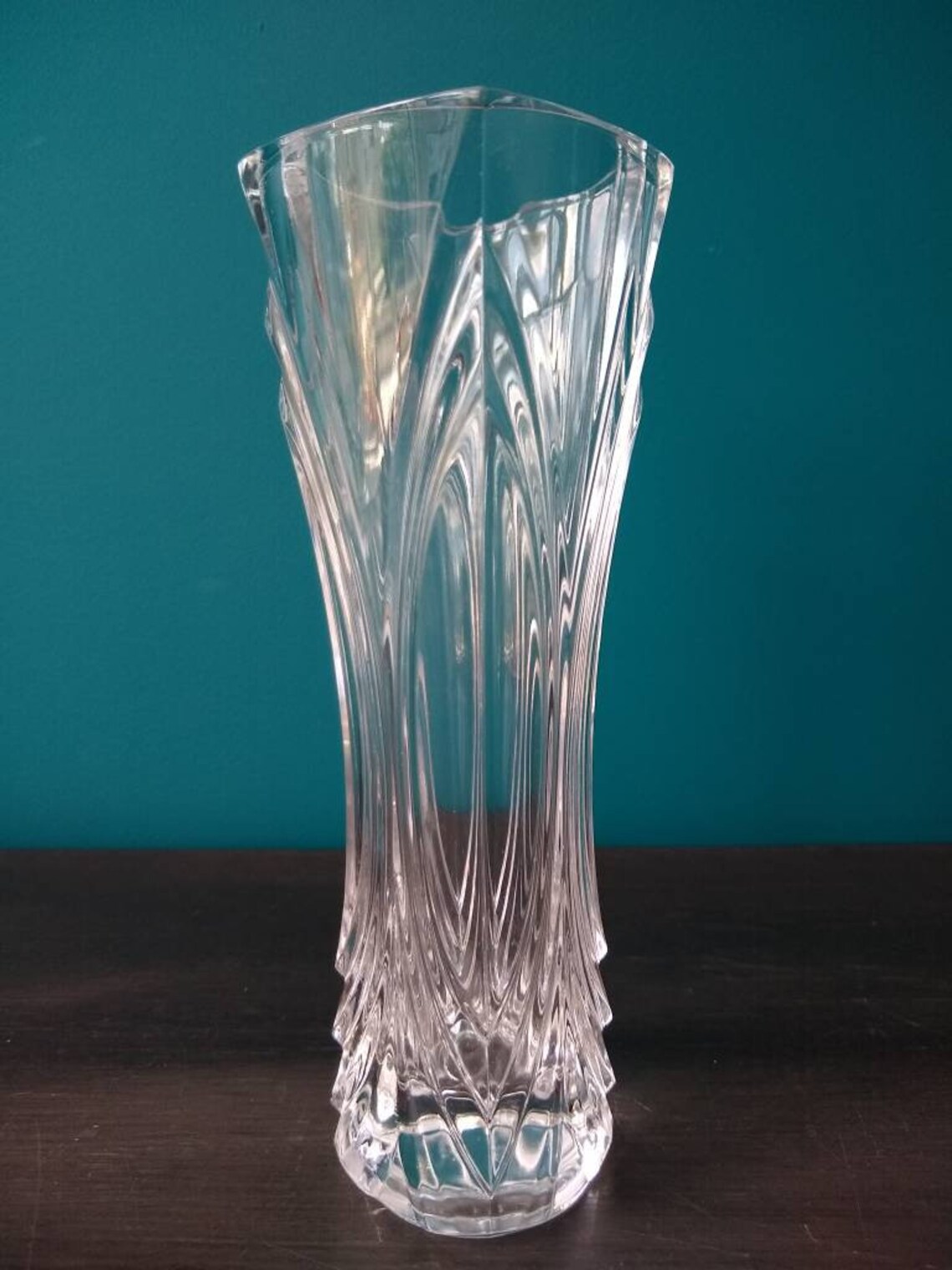 Square shaped crystal vase small glass vase vintage vase Etsy
