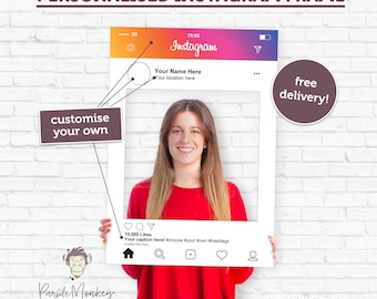 Wales Personalised Instagram Selfie Frame Photo Prop Birthday Party Events Insta