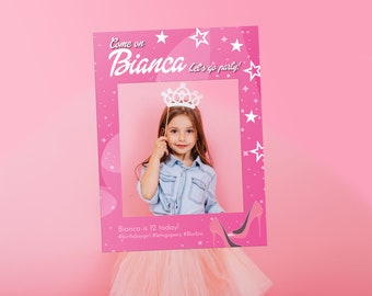 Personalized Barbie Photo Booth Frame: Trendy Party Selfie Board