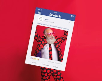 Personalized Facebook Selfie Frame: Party Photo Booth Prop