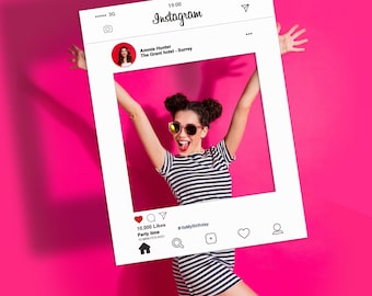 Personalized Instagram Selfie Frame: Party Photo Booth Prop