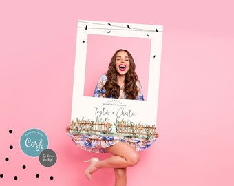 Personalized Wedding Photo Booth Frame: Country Bird Design